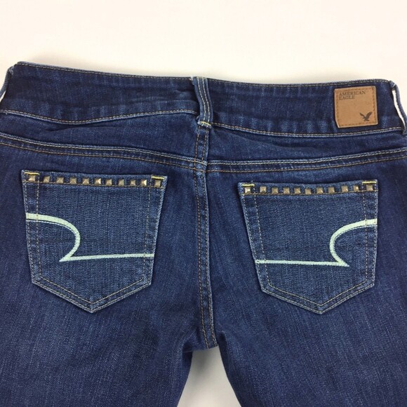 American Eagle Jeans Women Size 4 Stretch Artist Straight Leg Low Rise - Picture 8 of 12